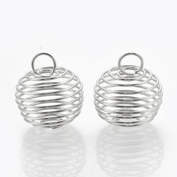 PandaHall Hollow Lantern Iron Wire Bead Cage Pendants, Spiral Bead Cage, Platinum, 21x19.5mm, Hole: 5.5mm Iron Lantern
PandaHall Hollow Lantern Iron Wire Bead Cage Pendants, Spiral Bead Cage, Platinum, 21x19.5mm, Hole: 5.5mm Iron Lantern