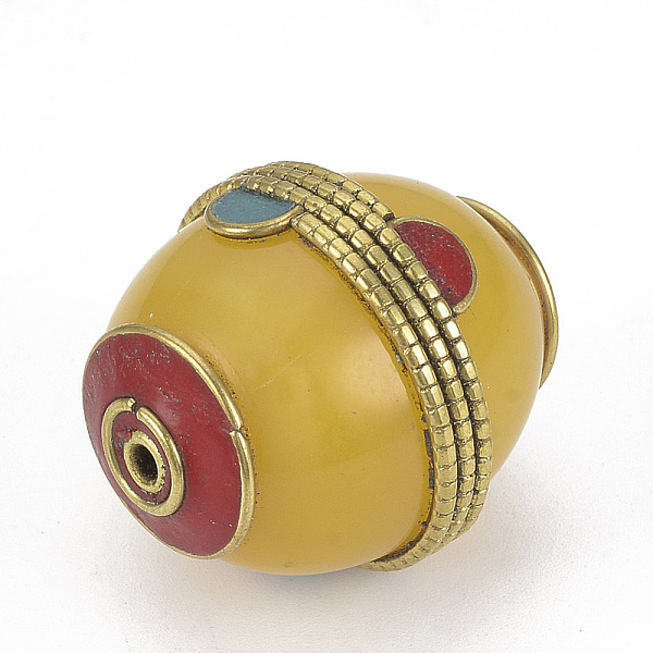 PandaHall Handmade Indonesia Beads, with Golden Tone Brass Findings, Oval, Gold, 32x28mm, Hole: 2mm Polymer Clay Oval Gold
PandaHall Handmade Indonesia Beads, with Golden Tone Brass Findings, Oval, Gold, 32x28mm, Hole: 2mm Polymer Clay Oval Gold