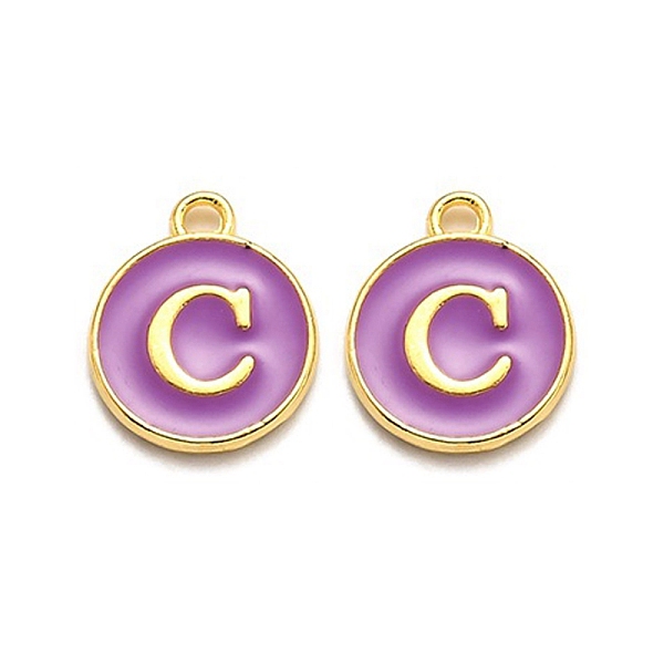 PandaHall Golden Plated Alloy Enamel Charms, Enamelled Sequins, Flat Round with Alphabet, Letter.C, Purple, 14x12x2mm, Hole: 1.5mm...
PandaHall Golden Plated Alloy Enamel Charms, Enamelled Sequins, Flat Round with Alphabet, Letter.C, Purple, 14x12x2mm, Hole: 1.5mm...