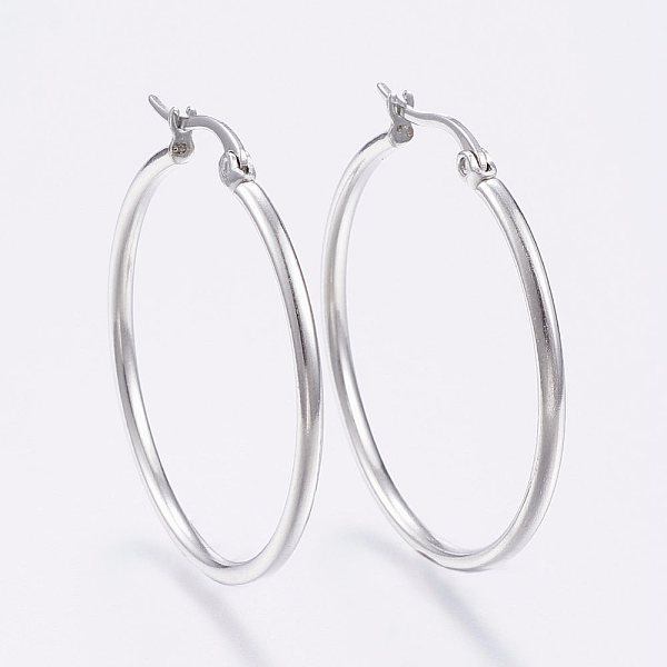 PandaHall 304 Stainless Steel Big Hoop Earrings, Hypoallergenic Earrings, Ring Shape, Stainless Steel Color, 12 Gauge, 39~41x2mm, Pin...
PandaHall 304 Stainless Steel Big Hoop Earrings, Hypoallergenic Earrings, Ring Shape, Stainless Steel Color, 12 Gauge, 39~41x2mm, Pin...