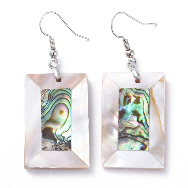 PandaHall White Shell & Abalone Shell/Paua Shell Dangle Earrings, with Brass Ice Pick Pinch Bails and Earring Hooks, Rectangle, Platinum...
PandaHall White Shell & Abalone Shell/Paua Shell Dangle Earrings, with Brass Ice Pick Pinch Bails and Earring Hooks, Rectangle, Platinum...
