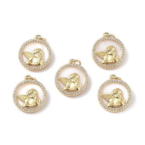 PandaHall Brass Micro Pave Cubic Zirconia Pendants, with Shell and Jump Rings, Real 18K Gold Plated, Angel & Fairy, 18x15.5x3mm, Hole: 3mm..., Clear
PandaHall Brass Micro Pave Cubic Zirconia Pendants, with Shell and Jump Rings, Real 18K Gold Plated, Angel & Fairy, 18x15.5x3mm, Hole: 3mm..., Clear