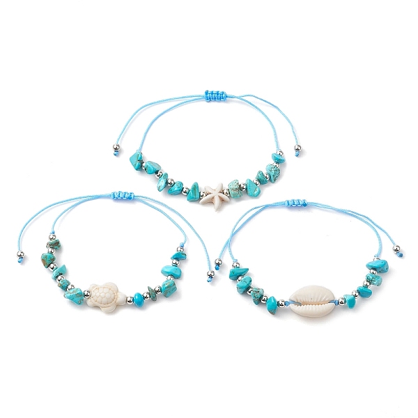 PandaHall 3Pcs 3 Styles Synthetic Turquoise & Natural Magnesite Braided Starfish & Tortoise & Shell Shape Beaded Bracelets for Women, Mixed...
PandaHall 3Pcs 3 Styles Synthetic Turquoise & Natural Magnesite Braided Starfish & Tortoise & Shell Shape Beaded Bracelets for Women, Mixed...