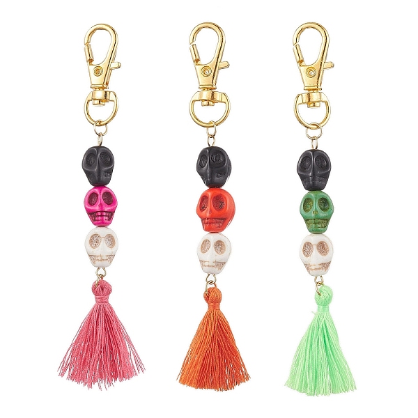 PandaHall Halloween Synthetic & Dyed Turquoise Skull Pendant Decorations, Handmade Polycotton Tassel for Bag Ornaments, Mixed Color, 106mm..., Multicolor
PandaHall Halloween Synthetic & Dyed Turquoise Skull Pendant Decorations, Handmade Polycotton Tassel for Bag Ornaments, Mixed Color, 106mm..., Multicolor
