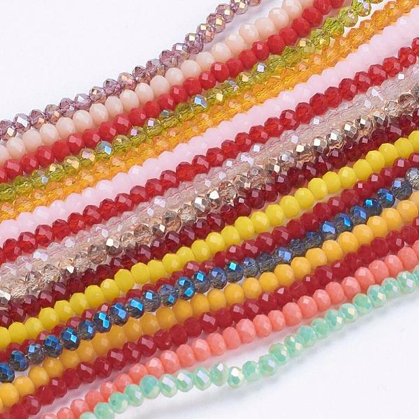 PandaHall Glass Beads Strands, Faceted, Rondelle, Mixed Style, Mixed Color, 3x2mm, Hole: 0.8mm, about 185~190pcs/strand, 15.5~16 inch..., Multicolor
PandaHall Glass Beads Strands, Faceted, Rondelle, Mixed Style, Mixed Color, 3x2mm, Hole: 0.8mm, about 185~190pcs/strand, 15.5~16 inch..., Multicolor