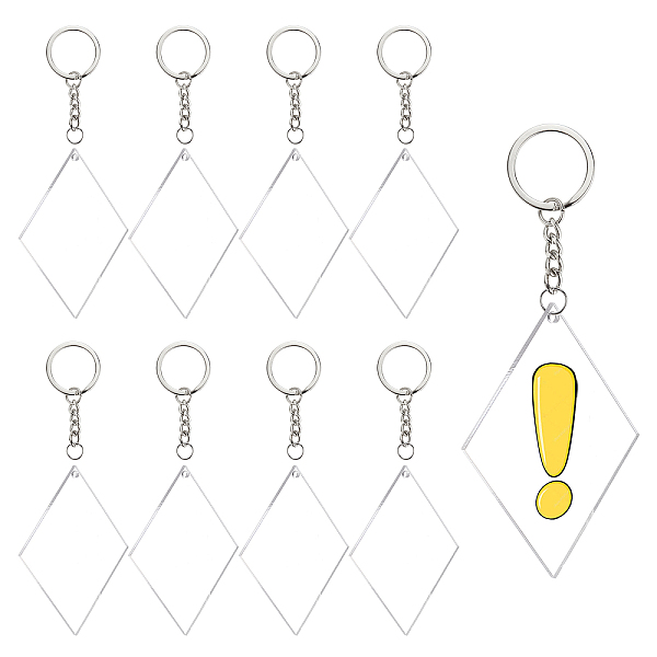 PandaHall BENECREAT DIY Rhombus with Angle Acrylic Blank Pendant Keychain Making Kits, with Iron Split Key Rings, Platinum & Stainless Steel..., Clear
PandaHall BENECREAT DIY Rhombus with Angle Acrylic Blank Pendant Keychain Making Kits, with Iron Split Key Rings, Platinum & Stainless Steel..., Clear