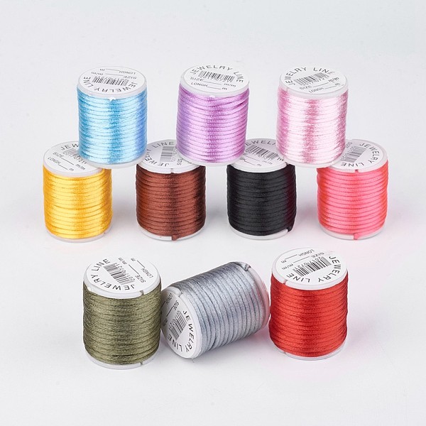 PandaHall Nylon Thread, Rattail Satin Cord, Mixed Color, 2mm, about 4.37 yards(4m)/roll Nylon Multicolor
PandaHall Nylon Thread, Rattail Satin Cord, Mixed Color, 2mm, about 4.37 yards(4m)/roll Nylon Multicolor