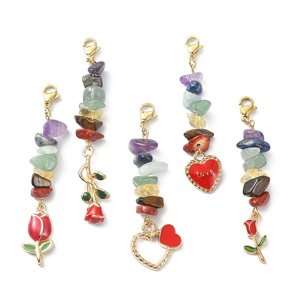 PandaHall Chakra Gemstone Chip Beaded Pendant Decorations, Valentine's Day Alloy Enamel Charms and 304 Stainless Steel Lobster Claw Clasps..., Red
PandaHall Chakra Gemstone Chip Beaded Pendant Decorations, Valentine's Day Alloy Enamel Charms and 304 Stainless Steel Lobster Claw Clasps..., Red
