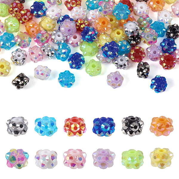 PandaHall 96Pcs 12 Color Resin Rhinestone Beads, Round, Mixed Color, 7.5~8x5.5mm, Hole: 1.5mm, 8Pcs/color Resin+Rhinestone Round Multicolor
PandaHall 96Pcs 12 Color Resin Rhinestone Beads, Round, Mixed Color, 7.5~8x5.5mm, Hole: 1.5mm, 8Pcs/color Resin+Rhinestone Round Multicolor