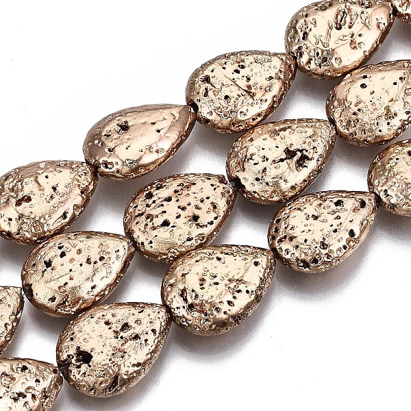 PandaHall Electroplated Natural Lava Rock Bead Strands, Bumpy, Teardrop, Light Gold Plated, 15x11x5mm, Hole: 1.2mm, about 28pcs/strand...
PandaHall Electroplated Natural Lava Rock Bead Strands, Bumpy, Teardrop, Light Gold Plated, 15x11x5mm, Hole: 1.2mm, about 28pcs/strand...