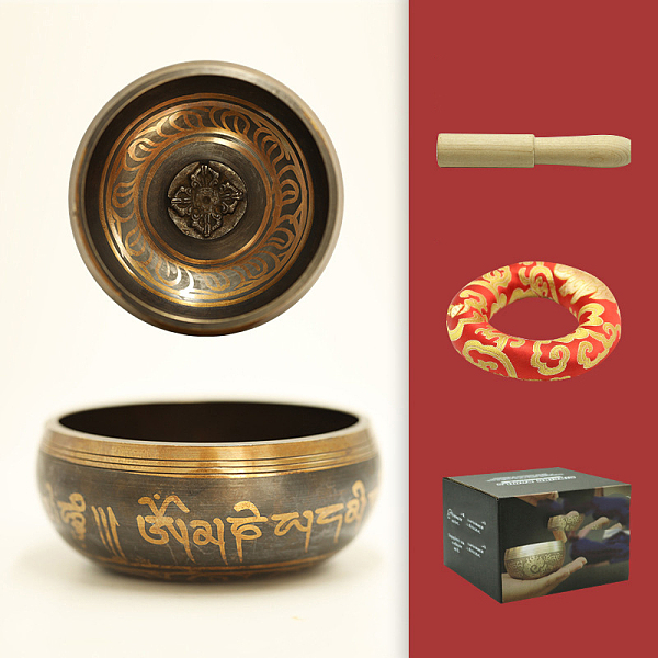 PandaHall Tibetan Brass Singing Bowl & Wood Striker & Cloth Mat Set, Nepal Buddha Meditation Sound Bowl, Yoga Sound Bowls, for Holistic...
PandaHall Tibetan Brass Singing Bowl & Wood Striker & Cloth Mat Set, Nepal Buddha Meditation Sound Bowl, Yoga Sound Bowls, for Holistic...