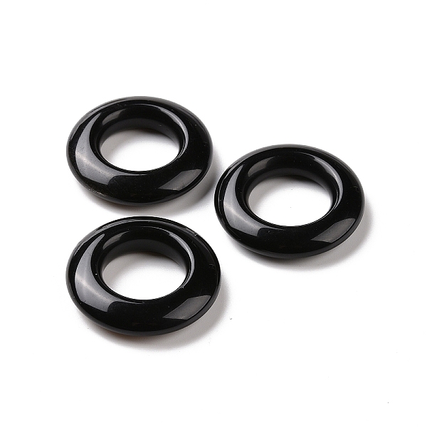 PandaHall Natural Obsidian Pendants, Ring Charms, 30x7mm, Hole: 15.5mm Obsidian Ring
PandaHall Natural Obsidian Pendants, Ring Charms, 30x7mm, Hole: 15.5mm Obsidian Ring
