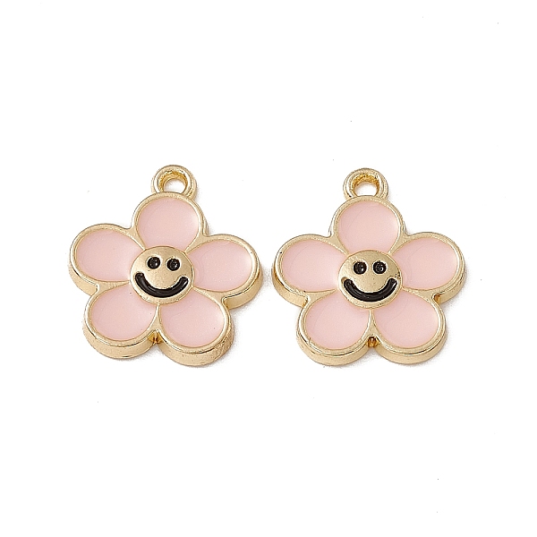 PandaHall Alloy Enamel Pendants, Golden, Flower with Smiling Face Charm, Misty Rose, 15x14x2mm, Hole: 1.4mm Alloy+Enamel Flower
PandaHall Alloy Enamel Pendants, Golden, Flower with Smiling Face Charm, Misty Rose, 15x14x2mm, Hole: 1.4mm Alloy+Enamel Flower
