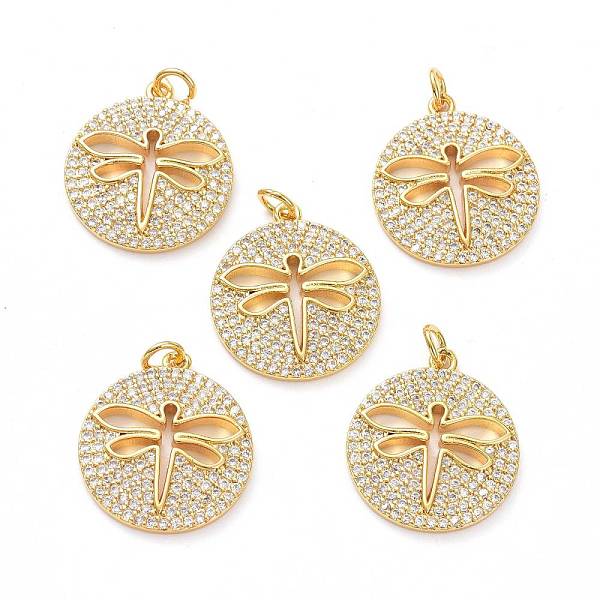 PandaHall Brass Micro Pave Clear Cubic Zirconia Pendants, with Jump Ring, Long-Lasting Plated, Flat Round with Dragonfly, Real 18K Gold...
PandaHall Brass Micro Pave Clear Cubic Zirconia Pendants, with Jump Ring, Long-Lasting Plated, Flat Round with Dragonfly, Real 18K Gold...