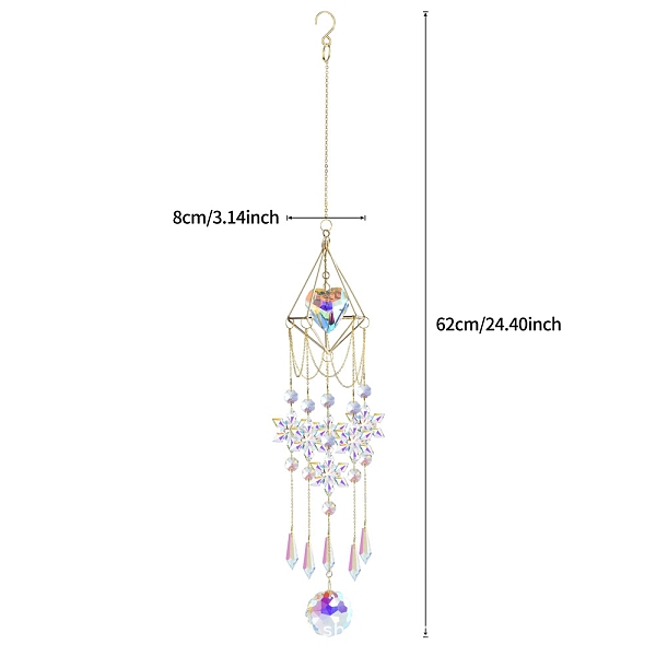 PandaHall Diamond Metal Hanging Ornaments, Snowflake Glass Charm Tassel Suncatchers, Heart, 620x80mm Glass Heart Clear
PandaHall Diamond Metal Hanging Ornaments, Snowflake Glass Charm Tassel Suncatchers, Heart, 620x80mm Glass Heart Clear