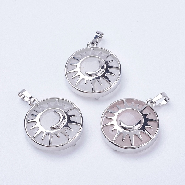 PandaHall Natural Quartz Crystal Pendants, with Brass Findings, Flat Round with Sun & Moon, Platinum, 31x27.5x8mm, Hole: 5x7mm Quartz...
PandaHall Natural Quartz Crystal Pendants, with Brass Findings, Flat Round with Sun & Moon, Platinum, 31x27.5x8mm, Hole: 5x7mm Quartz...