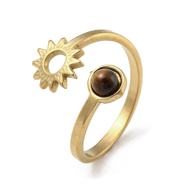 PandaHall 304 Stainless Steel with Natural Tiger Eye Ring, Inner Diameter: 18mm Tiger Eye Sun
PandaHall 304 Stainless Steel with Natural Tiger Eye Ring, Inner Diameter: 18mm Tiger Eye Sun
