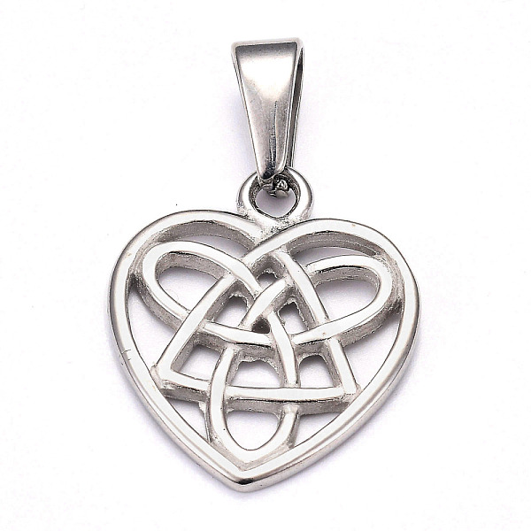 PandaHall 304 Stainless Steel Pendants, Heart with Trinity Knot, Stainless Steel Color, 25x21.5x2mm, Hole: 9.5x4.5mm 304 Stainless Steel...
PandaHall 304 Stainless Steel Pendants, Heart with Trinity Knot, Stainless Steel Color, 25x21.5x2mm, Hole: 9.5x4.5mm 304 Stainless Steel...