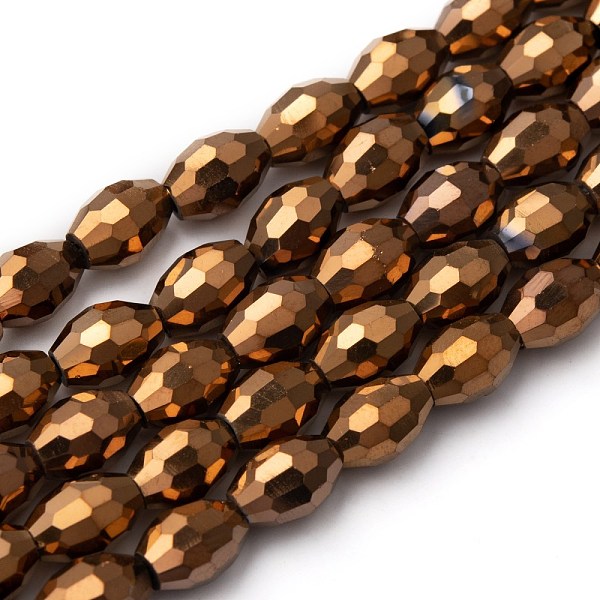 PandaHall Electroplate Glass Beads, Red Copper Plated, Faceted Oval, Goldenrod, bead: 8mm long, 6mm thick, hole: 1.5mm, about 72pcs/strand..., Gold
PandaHall Electroplate Glass Beads, Red Copper Plated, Faceted Oval, Goldenrod, bead: 8mm long, 6mm thick, hole: 1.5mm, about 72pcs/strand..., Gold