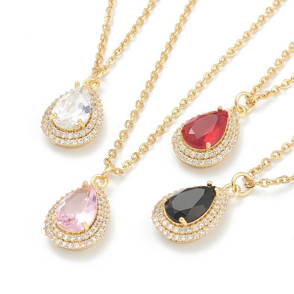 PandaHall Brass Micro Pave Cubic Zirconia Pendant Necklaces, with Rhinestone and 304 Stainless Steel Cable Chains, Teardrop, Golden, Mixed..., Multicolor
PandaHall Brass Micro Pave Cubic Zirconia Pendant Necklaces, with Rhinestone and 304 Stainless Steel Cable Chains, Teardrop, Golden, Mixed..., Multicolor