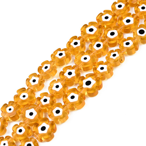 PandaHall Handmade Evil Eye Lampwork Beads Strands, Flower, Sandy Brown, 7~9.5x7~9x2.5~3mm, Hole: 1mm, about 54pcs/strand, 16.14 inch(41cm)...
PandaHall Handmade Evil Eye Lampwork Beads Strands, Flower, Sandy Brown, 7~9.5x7~9x2.5~3mm, Hole: 1mm, about 54pcs/strand, 16.14 inch(41cm)...