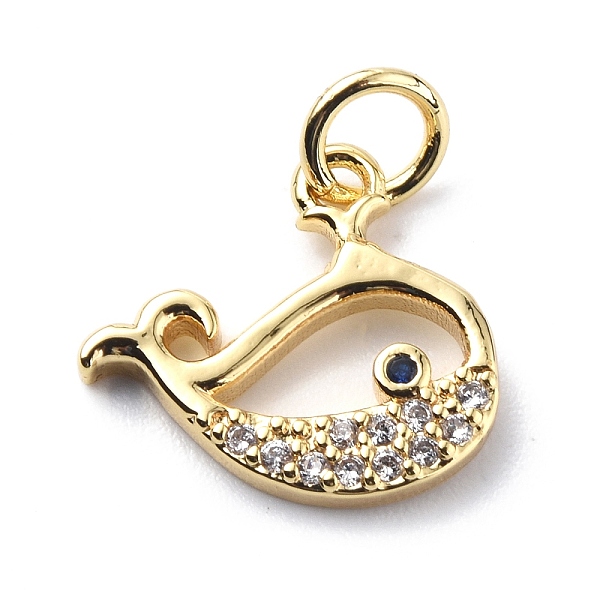 PandaHall Brass Micro Pave Cubic Zirconia Charms, with Jump Rings, Dolphin Charms, Real 18K Gold Plated, 11.5x13.5x1.8mm, Hole: 3.2mm..., Clear
PandaHall Brass Micro Pave Cubic Zirconia Charms, with Jump Rings, Dolphin Charms, Real 18K Gold Plated, 11.5x13.5x1.8mm, Hole: 3.2mm..., Clear