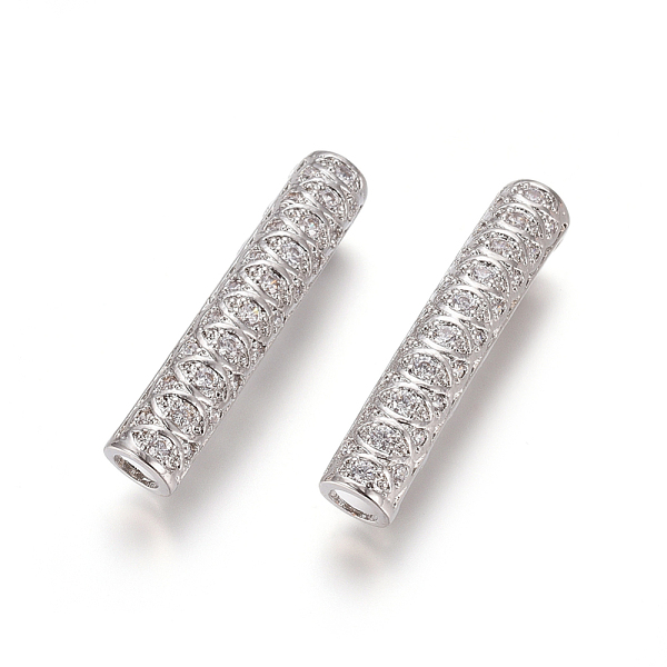 PandaHall Brass Micro Pave Clear Cubic Zirconia Beads, Long-Lasting Plated, Tube Beads, Platinum, 30x6mm, Hole: 3.5mm Brass+Cubic Zirconia...
PandaHall Brass Micro Pave Clear Cubic Zirconia Beads, Long-Lasting Plated, Tube Beads, Platinum, 30x6mm, Hole: 3.5mm Brass+Cubic Zirconia...