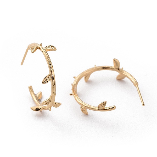 PandaHall Brass Stud Earring Findings, Half Hoop Earrings, For Half Drilled Beads, Branch, Nickel Free, Real 18K Gold Plated, 23x8mm, Pin...
PandaHall Brass Stud Earring Findings, Half Hoop Earrings, For Half Drilled Beads, Branch, Nickel Free, Real 18K Gold Plated, 23x8mm, Pin...