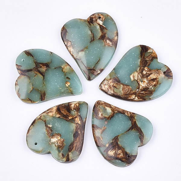 PandaHall Assembled Natural Bronzite and Syntheti Aqua Terra Jasper Pendants, Heart, Pale Turquoise, 39.5x35x6.5mm, Hole: 1.4mm Aqua Terra..., Cyan
PandaHall Assembled Natural Bronzite and Syntheti Aqua Terra Jasper Pendants, Heart, Pale Turquoise, 39.5x35x6.5mm, Hole: 1.4mm Aqua Terra..., Cyan