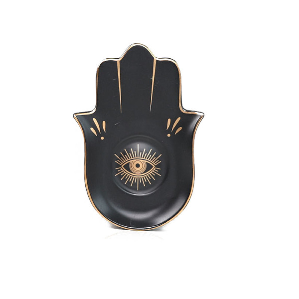 PandaHall Porcelain Jewelry Plates, Hamsa Hand Shape Evil Eye Pattern Tray, Black, 167x112mm Porcelain Hamsa Hand Black
PandaHall Porcelain Jewelry Plates, Hamsa Hand Shape Evil Eye Pattern Tray, Black, 167x112mm Porcelain Hamsa Hand Black