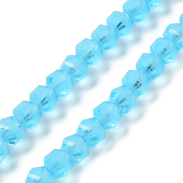PandaHall Electroplate Transparent Glass Beads Strands, Frosted, Faceted, Lantern, Light Sky Blue, 7x7.8x7.5mm, Hole: 1.5mm, about...
PandaHall Electroplate Transparent Glass Beads Strands, Frosted, Faceted, Lantern, Light Sky Blue, 7x7.8x7.5mm, Hole: 1.5mm, about...