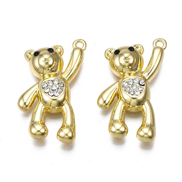PandaHall Rack Plating Alloy Pendants, with Rhinestone, Cadmium Free & Lead Free, Bear, Jet, Light Gold, 27x14.5x5.5mm, Hole: 1.5mm..., Black
PandaHall Rack Plating Alloy Pendants, with Rhinestone, Cadmium Free & Lead Free, Bear, Jet, Light Gold, 27x14.5x5.5mm, Hole: 1.5mm..., Black