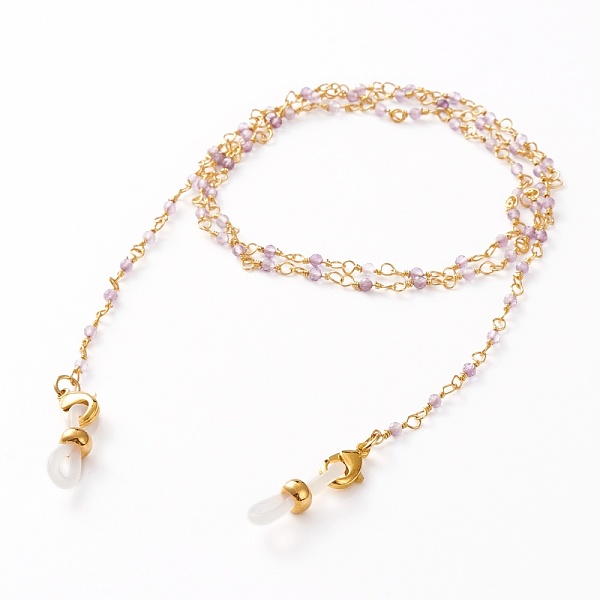 PandaHall Eyeglasses Chains, Neck Strap for Eyeglasses, with Faceted Round Natural Amethyst Beads, Brass Lobster Claw Clasps and Rubber Loop...
PandaHall Eyeglasses Chains, Neck Strap for Eyeglasses, with Faceted Round Natural Amethyst Beads, Brass Lobster Claw Clasps and Rubber Loop...