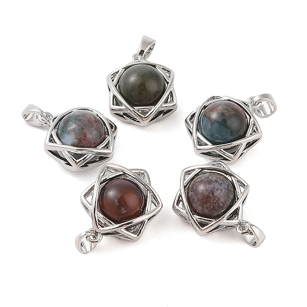 PandaHall Natural Indian Agate Round Pendants, Stainless Steel Star of David Charms, Stainless Steel Color, 20x15.5x10.5mm, Hole: 3x5mm...
PandaHall Natural Indian Agate Round Pendants, Stainless Steel Star of David Charms, Stainless Steel Color, 20x15.5x10.5mm, Hole: 3x5mm...