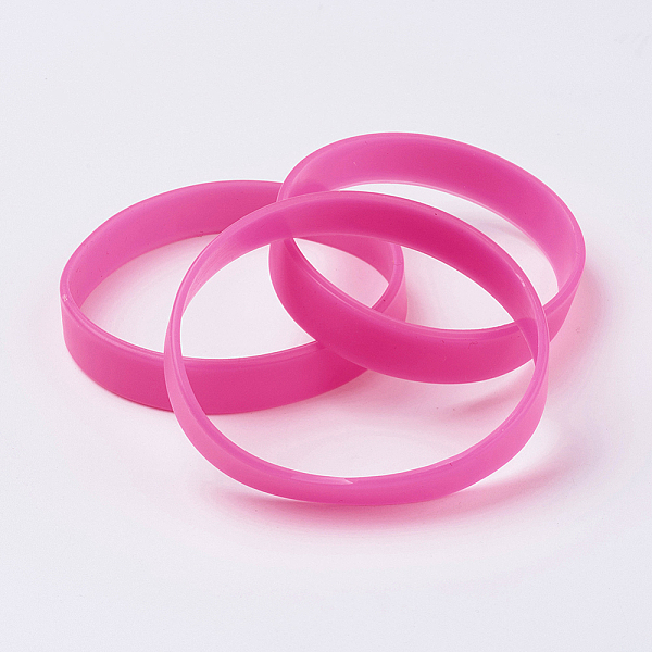 PandaHall Silicone Wristbands Bracelets, Cord Bracelets, Hot Pink, 2-1/2 inch(63mm), 12x2mm Silicone Pink
PandaHall Silicone Wristbands Bracelets, Cord Bracelets, Hot Pink, 2-1/2 inch(63mm), 12x2mm Silicone Pink