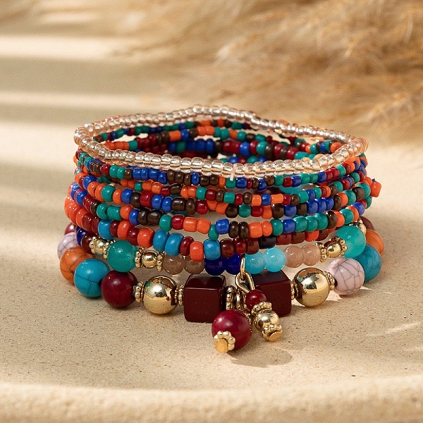 PandaHall Bohemian Glass Beaded Stretch Bracelet Sets, Stackable Charm Bracelets for Women Glass
PandaHall Bohemian Glass Beaded Stretch Bracelet Sets, Stackable Charm Bracelets for Women Glass
