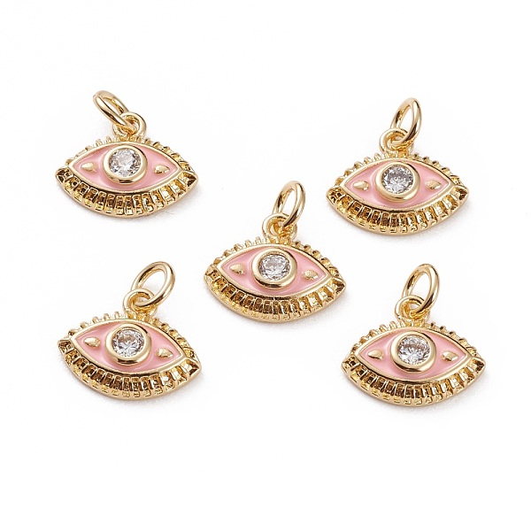 PandaHall Brass Micro Pave Clear Cubic Zirconia Charms, with Enamel, Eye, with Jump Rings, Real 18K Gold Plated, Misty Rose, 10x12x3mm, Jump...
PandaHall Brass Micro Pave Clear Cubic Zirconia Charms, with Enamel, Eye, with Jump Rings, Real 18K Gold Plated, Misty Rose, 10x12x3mm, Jump...