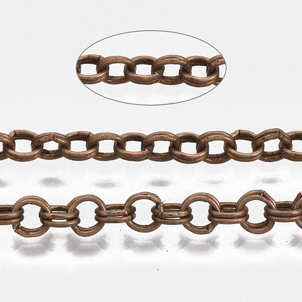 PandaHall Iron Rolo Chains, Double Link Chains, Unwelded, with Spool, Red Copper, Link: 4x0.6mm, about 164.04 Feet(50m)/roll Iron
PandaHall Iron Rolo Chains, Double Link Chains, Unwelded, with Spool, Red Copper, Link: 4x0.6mm, about 164.04 Feet(50m)/roll Iron