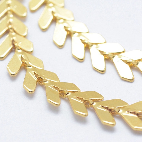 PandaHall Brass Handmade Chains, Cobs Chains, Unwelded, Long-Lasting Plated, Leaf, Real 18K Gold Plated, 6.5x6x0.5mm Brass
PandaHall Brass Handmade Chains, Cobs Chains, Unwelded, Long-Lasting Plated, Leaf, Real 18K Gold Plated, 6.5x6x0.5mm Brass