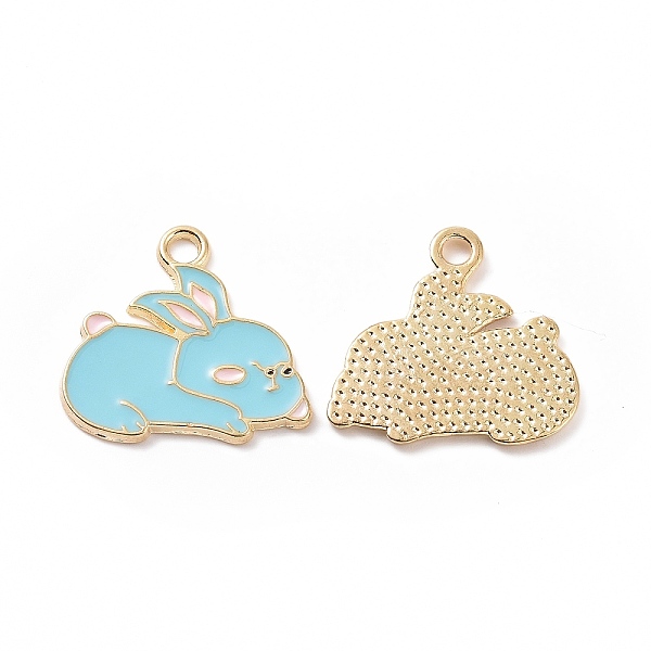 PandaHall Alloy Enamel Pendants, Rabbit Charm, Light Gold, Dark Turquoise, 17.5x18.5x1mm, Hole: 2mm Alloy+Enamel Rabbit
PandaHall Alloy Enamel Pendants, Rabbit Charm, Light Gold, Dark Turquoise, 17.5x18.5x1mm, Hole: 2mm Alloy+Enamel Rabbit