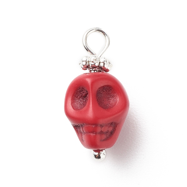 PandaHall Synthetic Turquoise Pendants, with Silver Tone Brass Findings, Halloween Skull Charm, Dyed, Red, 17x8x9mm, Hole: 2.6mm Synthetic...
PandaHall Synthetic Turquoise Pendants, with Silver Tone Brass Findings, Halloween Skull Charm, Dyed, Red, 17x8x9mm, Hole: 2.6mm Synthetic...
