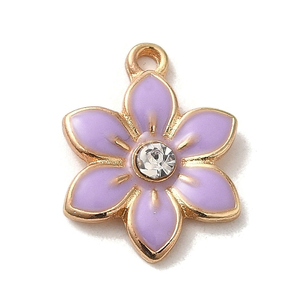 PandaHall Flower Alloy Enamel Pendants, with Rhinestone, Light Gold, Lilac, 17x13x3mm, Hole: 1.5mm Alloy Rhinestone+Enamel Flower Purple
PandaHall Flower Alloy Enamel Pendants, with Rhinestone, Light Gold, Lilac, 17x13x3mm, Hole: 1.5mm Alloy Rhinestone+Enamel Flower Purple