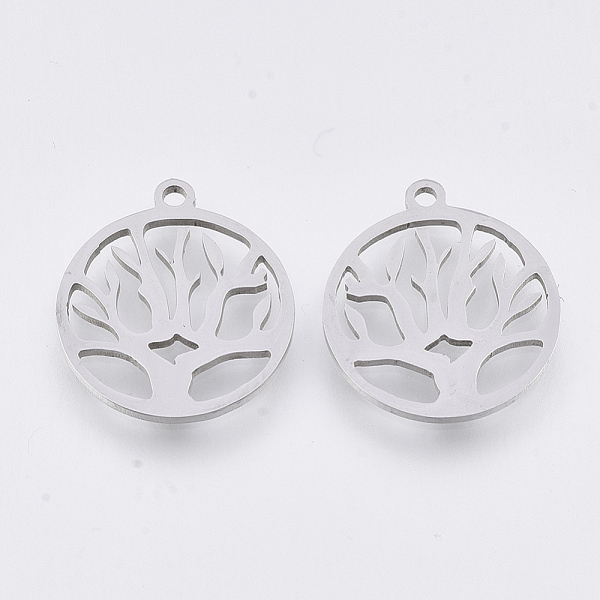 PandaHall 201 Stainless Steel Pendants, Laser Cut Pendants, Flat Round with Tree of Life, Stainless Steel Color, 17.5x15.5x1mm, Hole: 1.4mm...
PandaHall 201 Stainless Steel Pendants, Laser Cut Pendants, Flat Round with Tree of Life, Stainless Steel Color, 17.5x15.5x1mm, Hole: 1.4mm...