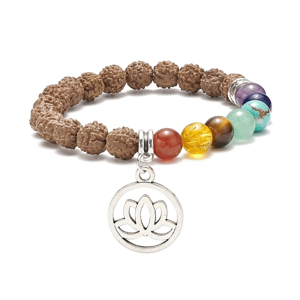 PandaHall Natural Rudraksha Wood & Mixed Gemstone Stretch Bracelet with Alloy Lotus Charm, 7 Chakra Jewelry for Women, Inner Diameter: 2...
PandaHall Natural Rudraksha Wood & Mixed Gemstone Stretch Bracelet with Alloy Lotus Charm, 7 Chakra Jewelry for Women, Inner Diameter: 2...