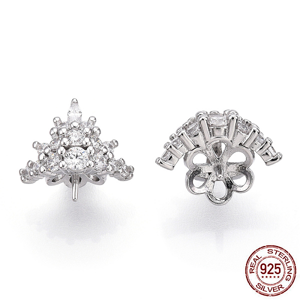 PandaHall Rhodium Plated 925 Sterling Silver Micro Pave Cubic Zirconia Peg Bails, Crown, For Half Drilled Beads, Nickel Free, with S925..., Clear
PandaHall Rhodium Plated 925 Sterling Silver Micro Pave Cubic Zirconia Peg Bails, Crown, For Half Drilled Beads, Nickel Free, with S925..., Clear