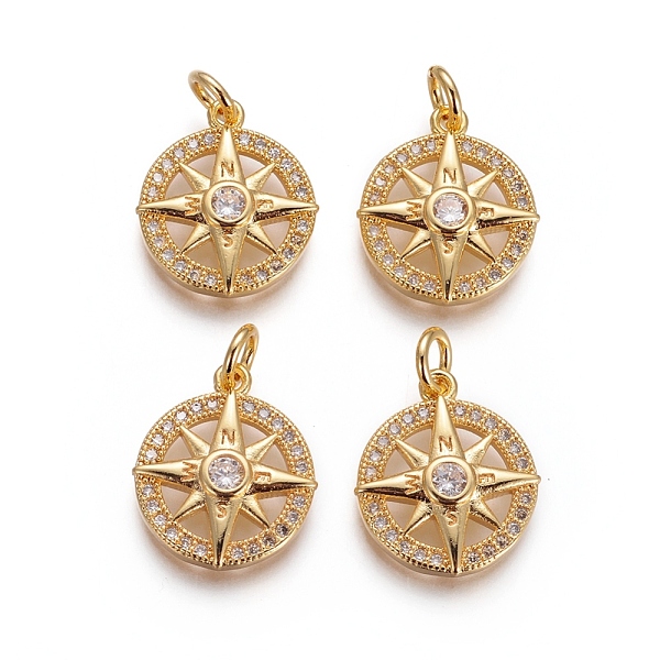 PandaHall Brass Pendants, with Micro Pave Cubic Zirconia and Jump Rings, Compass, Clear, Golden, 16x13x3mm, Hole: 3mm Brass+Cubic Zirconia...
PandaHall Brass Pendants, with Micro Pave Cubic Zirconia and Jump Rings, Compass, Clear, Golden, 16x13x3mm, Hole: 3mm Brass+Cubic Zirconia...
