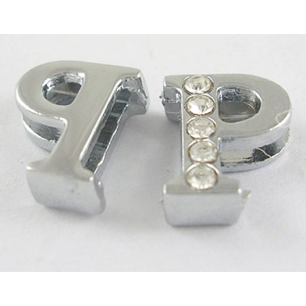 PandaHall Alloy Initial Slide Beads, Rhinestone Slide Charms, with Five Clear Rhinestone Beads, Lead Free & Nickel Free, Platinum Color...
PandaHall Alloy Initial Slide Beads, Rhinestone Slide Charms, with Five Clear Rhinestone Beads, Lead Free & Nickel Free, Platinum Color...