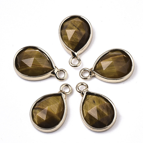 PandaHall Natural Tiger Eye Charms, with Light Gold Plated Brass Edge and Loop, Teardrop, Faceted, 14x9x4.5mm, Hole: 1.5mm Tiger Eye...
PandaHall Natural Tiger Eye Charms, with Light Gold Plated Brass Edge and Loop, Teardrop, Faceted, 14x9x4.5mm, Hole: 1.5mm Tiger Eye...