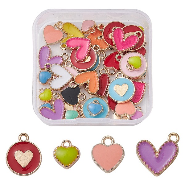 PandaHall 40Pcs 4 Style Alloy Enamel Charms, Heart, Light Gold, Mixed Color, 8~16x7.5~13.5x2~2.5mm, hole: 1.5~2mm, 10pcs/style Alloy+Enamel..., Multicolor
PandaHall 40Pcs 4 Style Alloy Enamel Charms, Heart, Light Gold, Mixed Color, 8~16x7.5~13.5x2~2.5mm, hole: 1.5~2mm, 10pcs/style Alloy+Enamel..., Multicolor