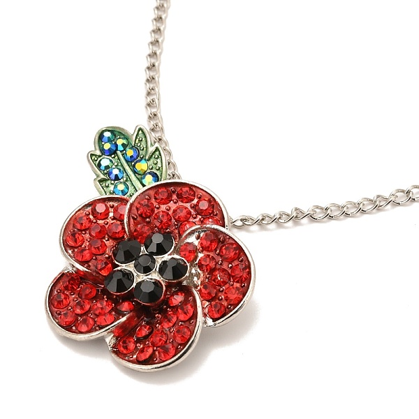 PandaHall Alloy Pendant Necklaces, with Rhinestone and Enamel, Poppy Flower, Colorful, 17.32 inch (44cm) Alloy Red
PandaHall Alloy Pendant Necklaces, with Rhinestone and Enamel, Poppy Flower, Colorful, 17.32 inch (44cm) Alloy Red